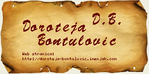 Doroteja Bontulović vizit kartica